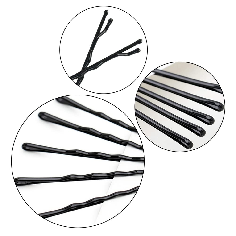 YINGFENG 220pcs Large 2.76-Inch Bobby Pins for Women, Super Grip Black Hair Clips with Box - Reusable Non-Slip Pins for Thick, Long Hair