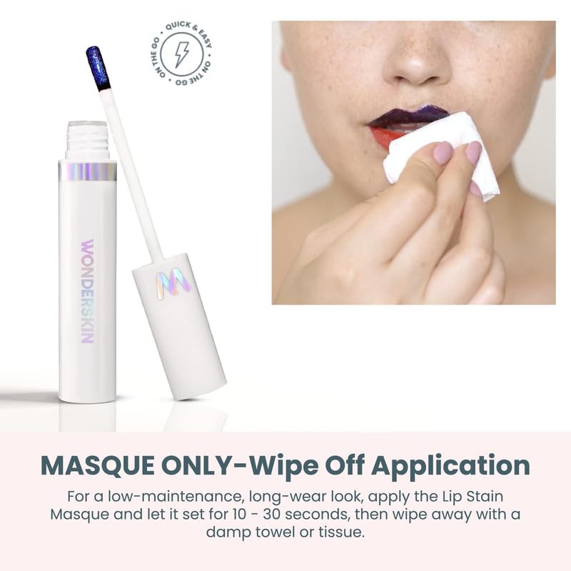 Wonderskin Wonder Blading All Day Lip Stain Peel Off Masque - Long Lasting, Waterproof and Transfer Proof Pink Lip Tint, Matte Finish Peel Off Makeup (Glamorous Masque)