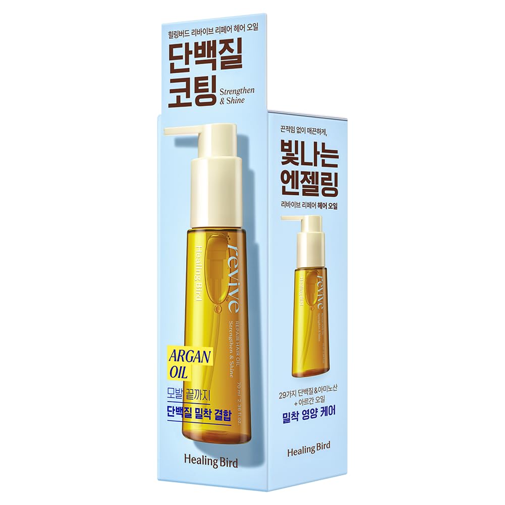 Revive Hair Oil 70ml (2.37 fl.oz) | Nourishing & Volumizing Hair Strengthening Treatment | For Dry, Damaged Hair & Scalp | Restores Shine & Moisture | Cold-Pressed Argan Oil Formula