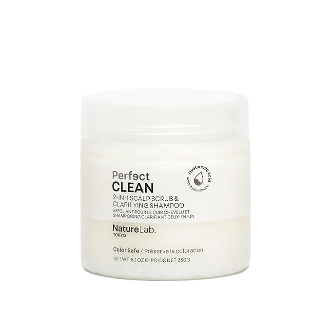 NATURELAB. TOKYO Perfect Clean Clarifying Scalp Scrub: 2-in-1 Shampoo and Scalp Scrub Hair Treatment to Clarify and Remove Product Buildup for Immense Shine I 8.1 OZ / 230G