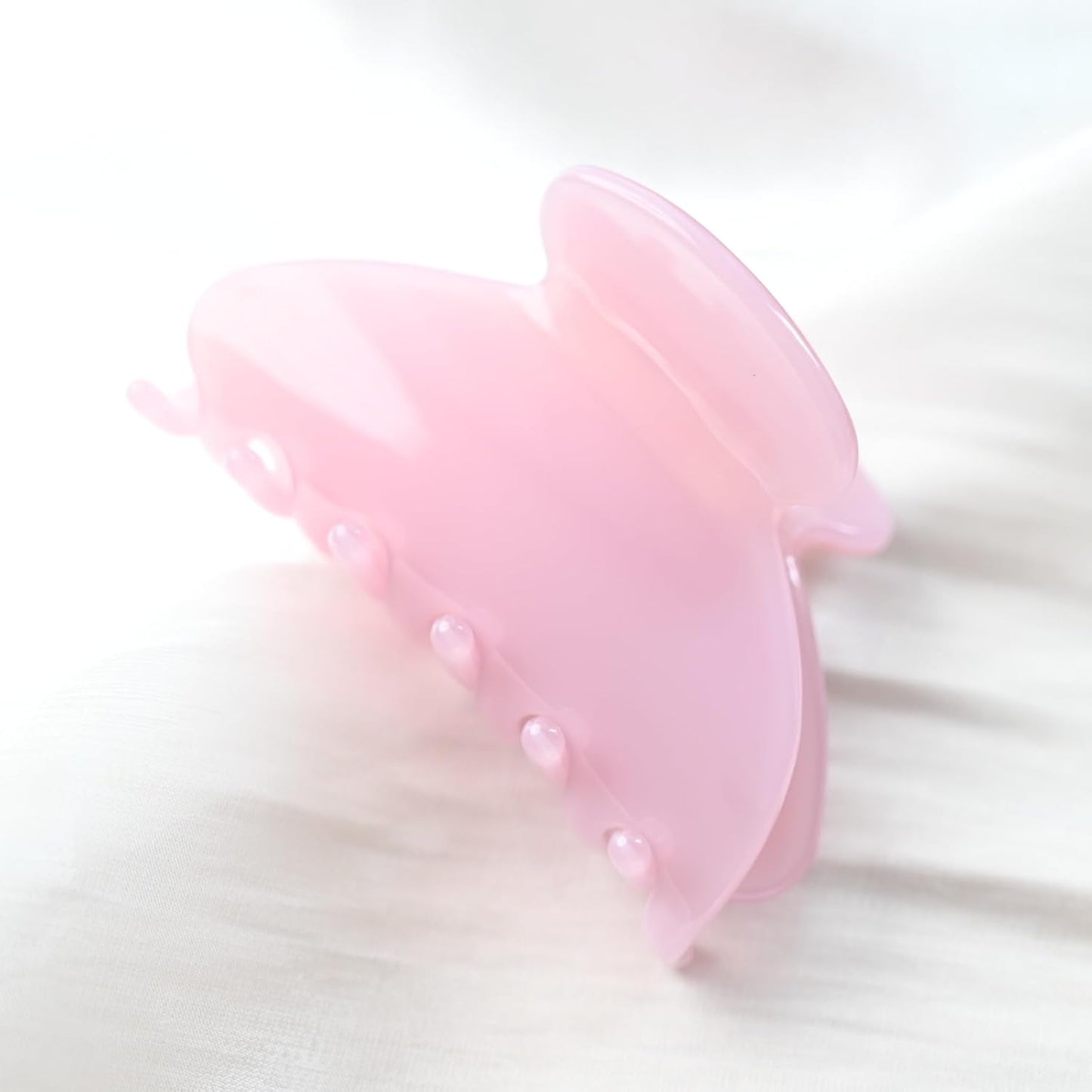 Handmade Celluloid Acetate French Design Barrettes Tortoise Shell Claws Hair Claw Luxury Fashion Accessories Hair Clip for Women (light pink)