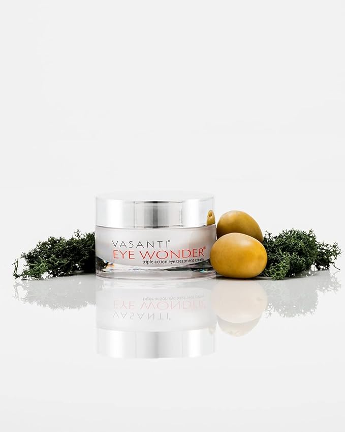 VASANTI EYE WONDER Triple Action Paraben-Free Eye Treatment Cream Clinically Proven Peptides & Botanicals - Helps with Dark Circles, Wrinkles, Puffiness (20mL)