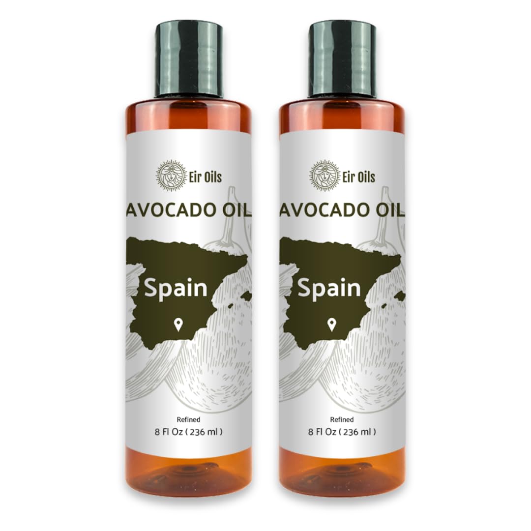 Avocado Oil - Direct from EIR Oils Farm in Spain - 100% Pure Carrier Oil for Hair, Face, and Skin - Hand-Picked, Cold-Pressed Carrier Oil - (16oz)
