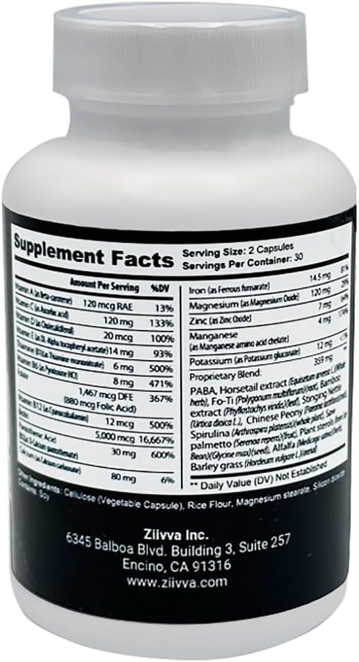 Hair Vitamins for Men - All Natural Vegan Biotin 5000 Mcg Capsules - Hair Supplements for Growth & Thickness - Promote Healthier Hair, Skin, Nails - Hair Growth Supplement Formula