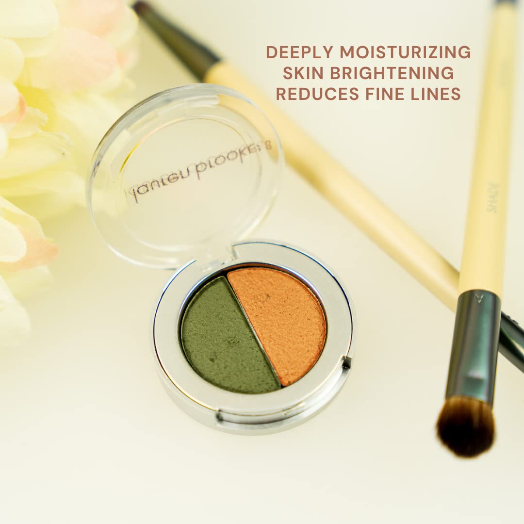 Lauren Brooke Cosmetiques Pressed Eye Shadow Duo, Richly Pigmented Natural Eyeshadow, EU Certified Organic Makeup For Women (Evergreen/Indian Summer)