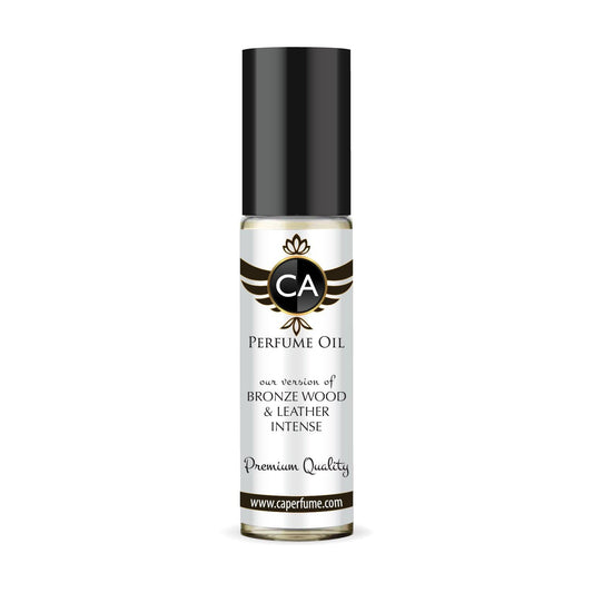 CA Perfume Impression of Bronze Wood & Leather Intense Unisex Fragrance Oil Leather Scent Long Lasting Perfumes for Women & Men Travel Size TSA Ready Mini Parfum Body Oil Roll-on 0.33 Fl Oz 10ml