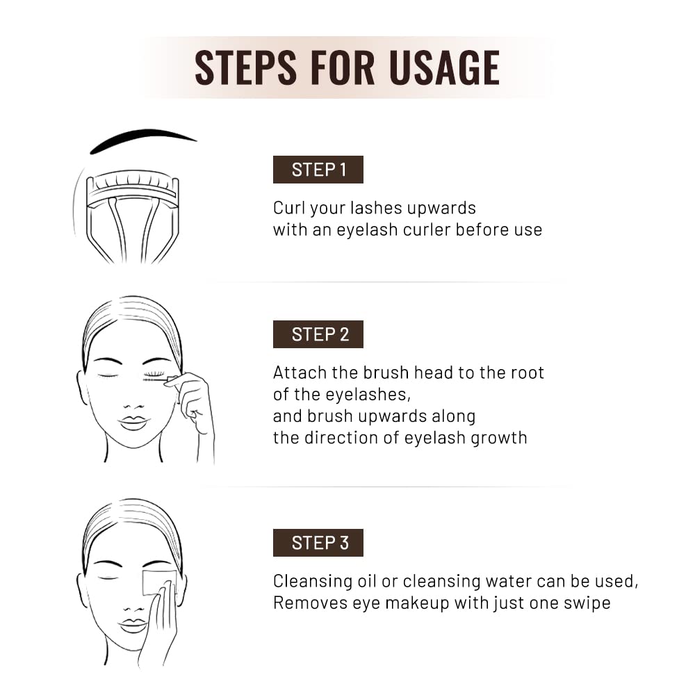 4D White Mascara Primer for Eyelashes Set, Super Volume Curly Thick Waterproof Non-Smudged Long lasting Charming Voluminous Lash for Women Cruelty Free Vegan Eye Makeup (D-1Pc White mascara, D)