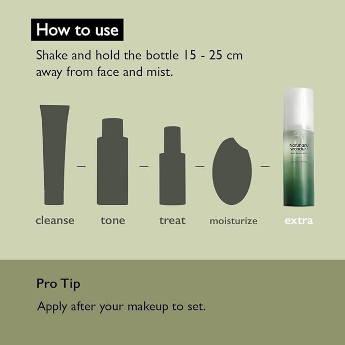 Haruharu Wonder Black Bamboo Mist - Hydrating and Firming skin, Black rice, Panax ginseng for clean and smooth skin surface (2.7 fl.oz) | Vegan, Crurelty Free, EWG-Green