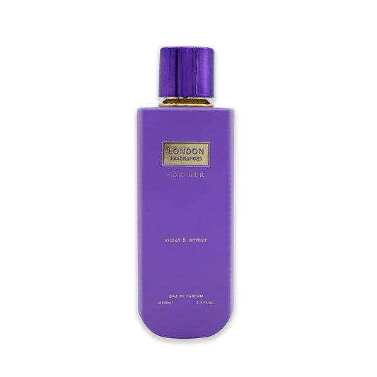 London Fragrances Violet and Amber - Powdery Oud, Perfumes for Women - Women's Fragrances with Coconut and Patchouly - 3.4 oz EDP Spray