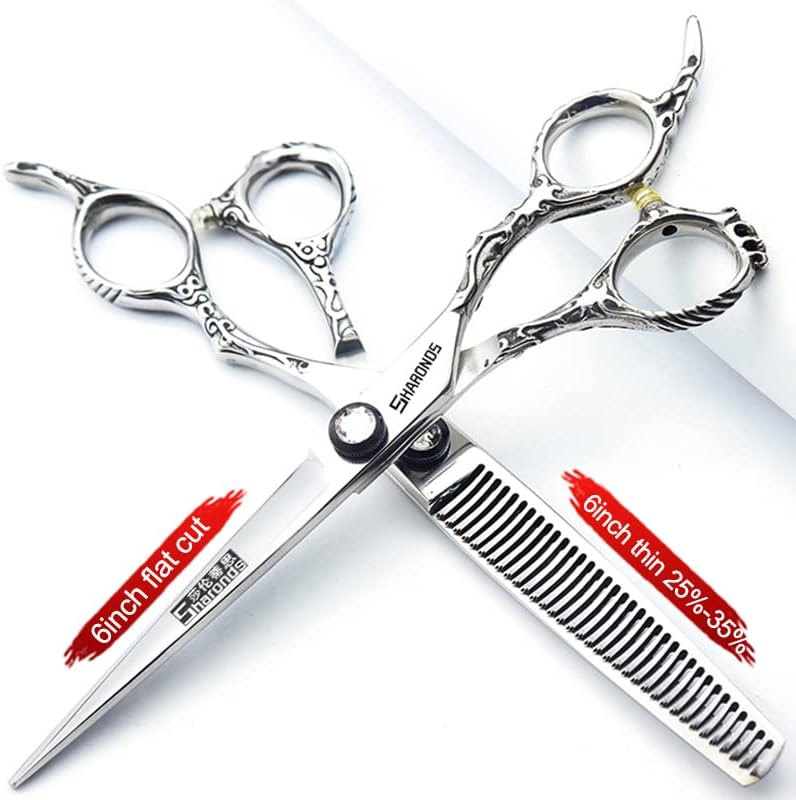Hairdressing Salon Hairdressers Scissors 6/6.5/7/8 Inch Hair Clippers, Hairstyling Tools And Scissors (6 inch 2PC)