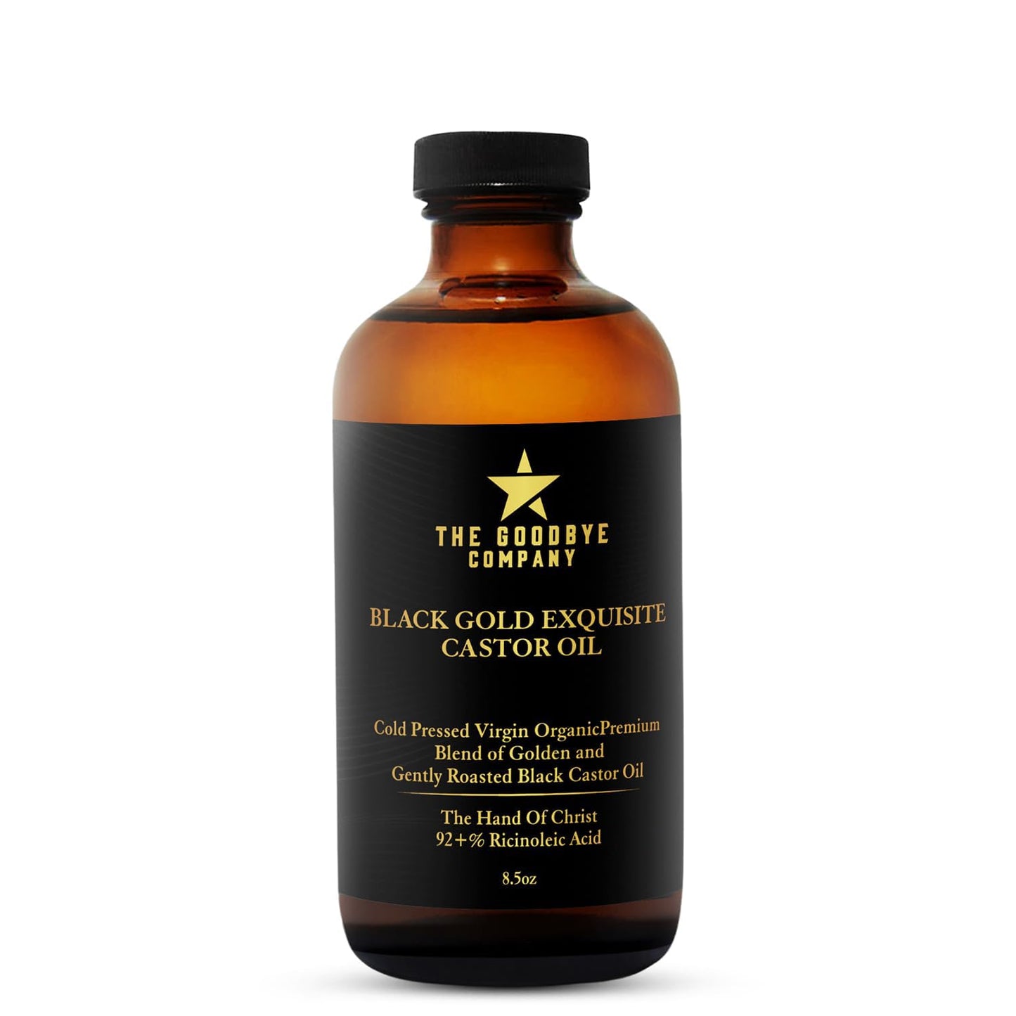 The Goodbye Company Black & Gold Castor Oil Blend – Cold-Pressed & Unrefined – Pure Hexane-Free Oil for Hair, Skin, Body, Eyelashes & Eyebrows