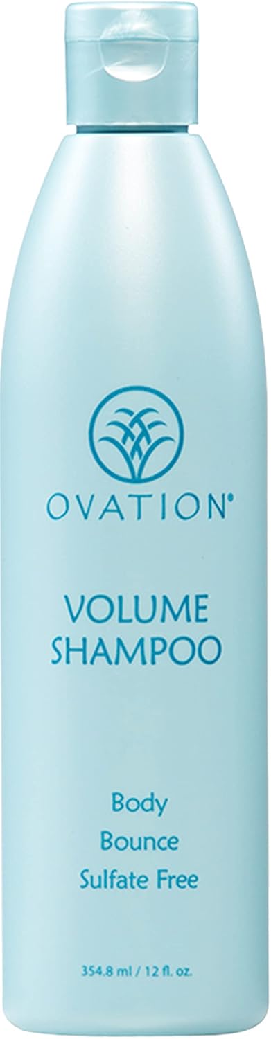 Ovation Hair Volume Shampoo - For Voluminous, Bouncy Hair - 12 oz - Gentle Cleansing and Helps Removes Excess Hair Oil - For Fine, Thin Hair - With Fenugreek, Aloe Vera, Saw Palmetto