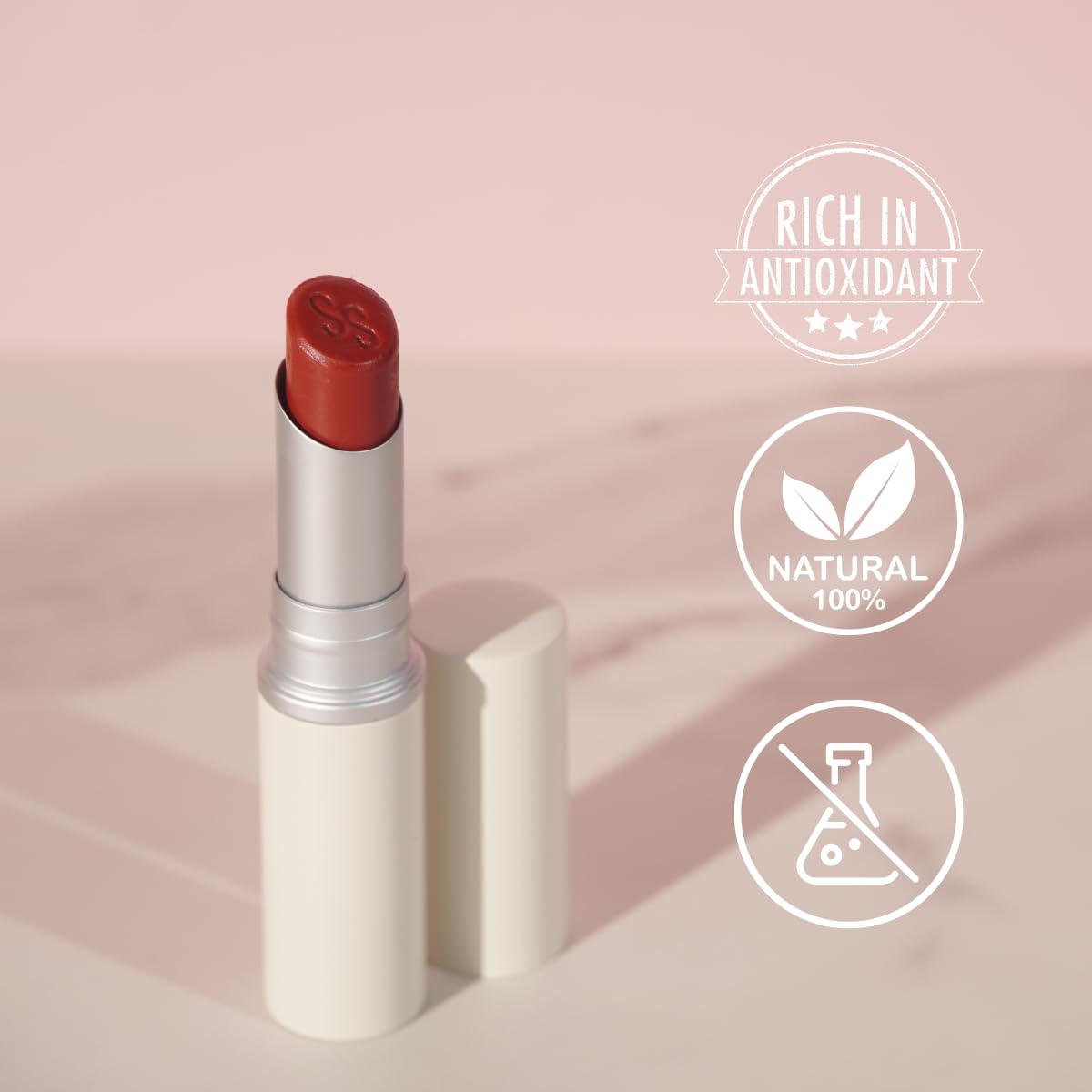 Natural Lip Balm - Anti-Aging with 100%-grassfed Beef Tallow, CoQ10, Astaxanthin, Hyaluronic acid - Ultra Moisturizing, Conditioning, All natural, Organic, Made in USA (Warm Red)