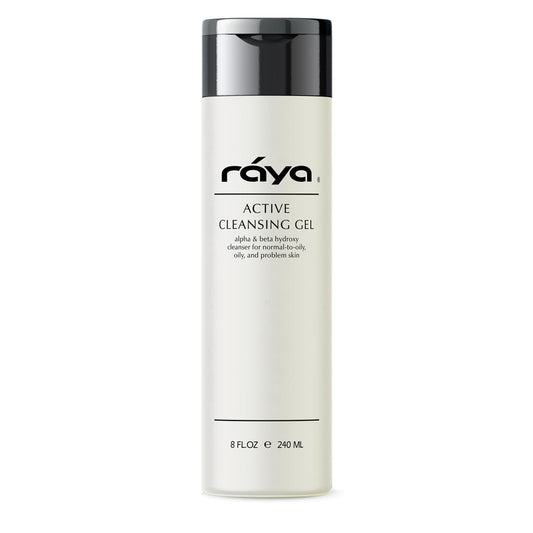 Raya Active Facial Cleansing Gel (G-107), Oil Control Cleanser with AHA and BHA, Deep Pore Gel for Oily and Break-Out Skin, Gentle Face Wash for Women and Men, Suitable for Daily Use, 8oz or 16oz btl