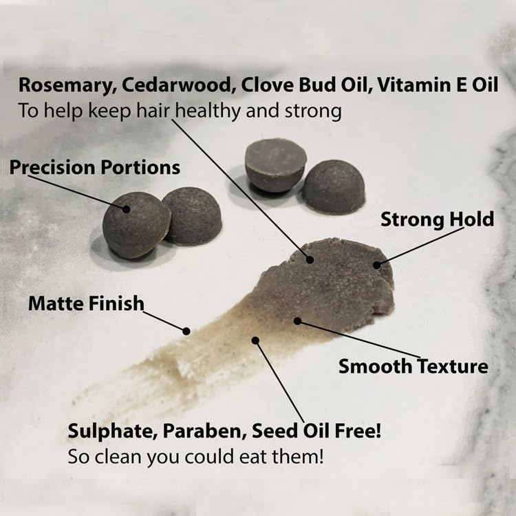 Premium Hair Clay – 100% All Natural & Organic Hair Styling Clay for Men and Women, Promotes Hair & Scalp Health, Medium to Firm Hold with Matte Finish