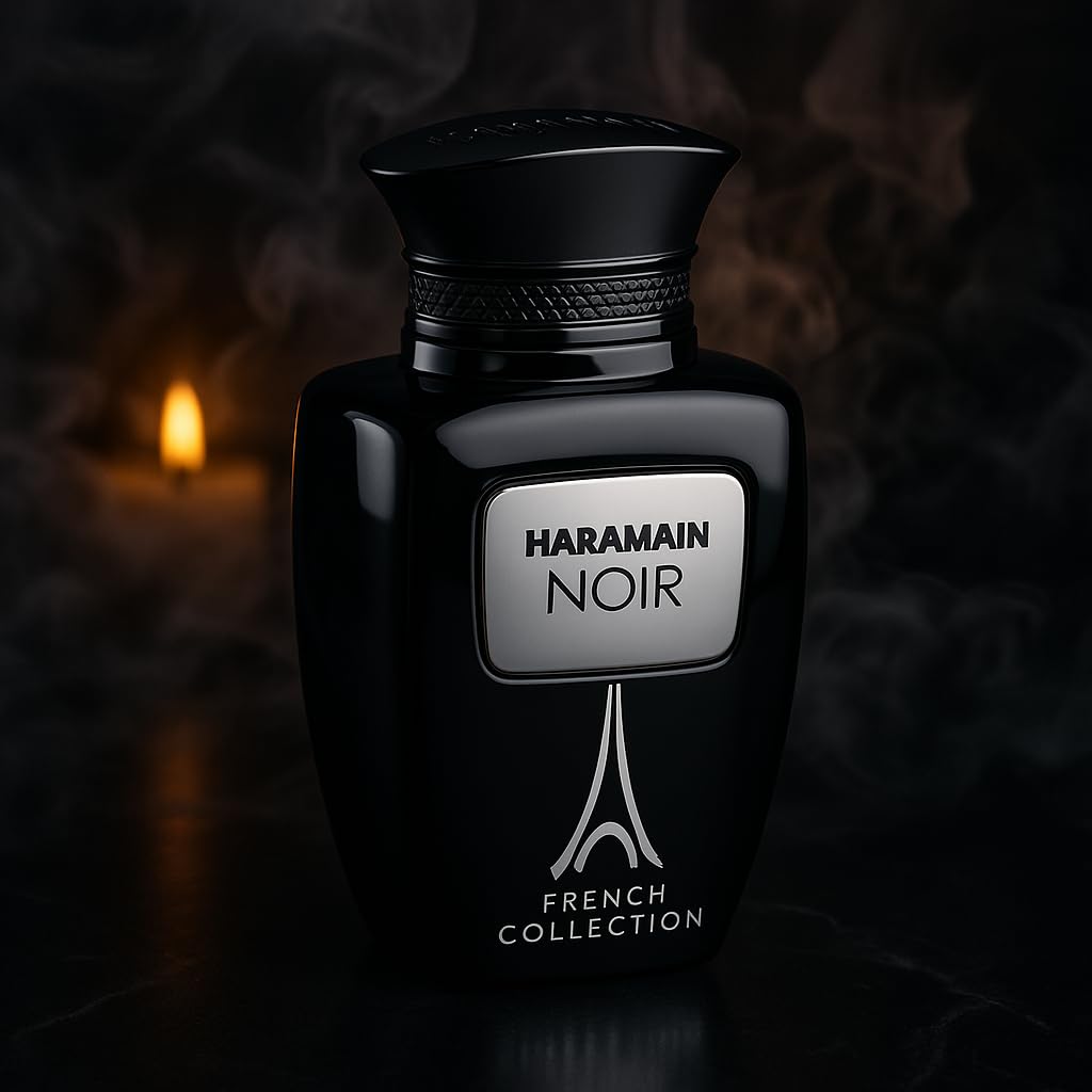 Al Haramain Noir French Collection for Unisex - Arabian Perfume for Women & Men - Long Lasting Fragrance with Bergamot, Lavender, Jasmine, Amber - Arabic Cologne - Eau De Parfum - 3.33 oz EDP Spray