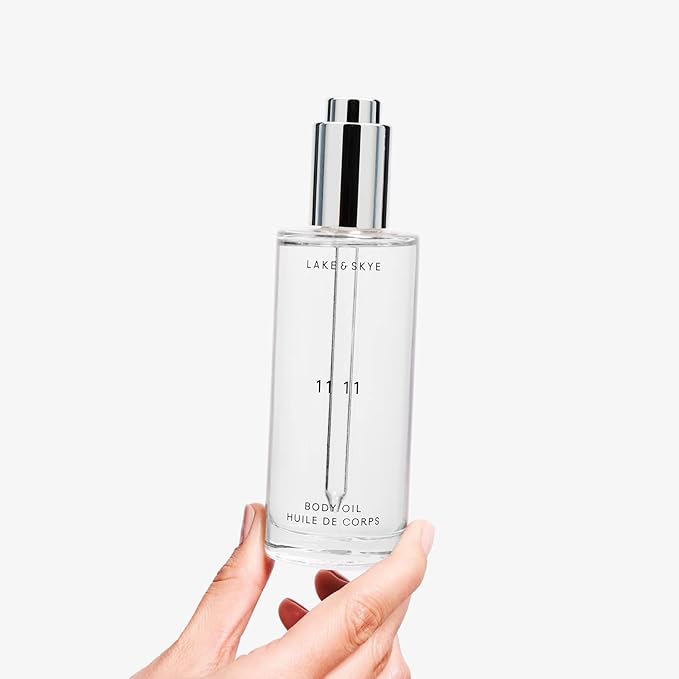 Lake & Skye 11 11 Body Oil, 3.4 fl oz (100 ml), Hydrating with Vitamin E & Sweet Almond Oil - Sheer & Uplifting Scent