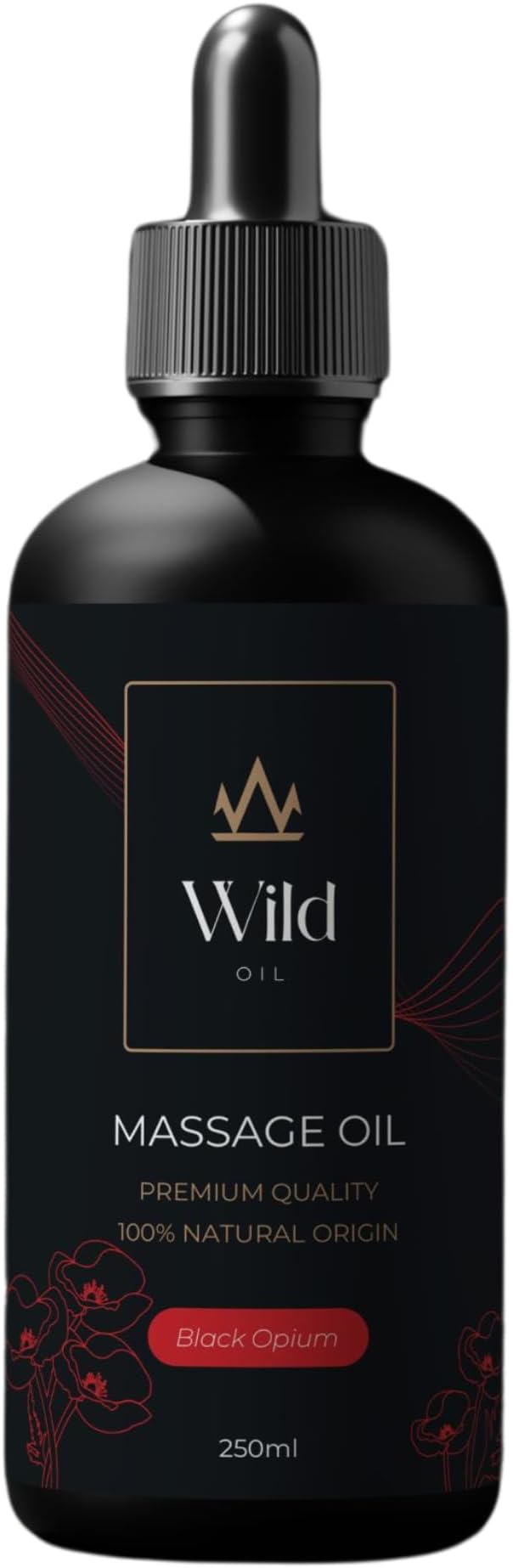 Black Opium Luxurious Lavender Massage Oil Mineral, Grape Seed, Jojoba & Lavender Skin Moisturization Hair Nourishment Hydration, Elasticity, Vegan & Natural (250ml)