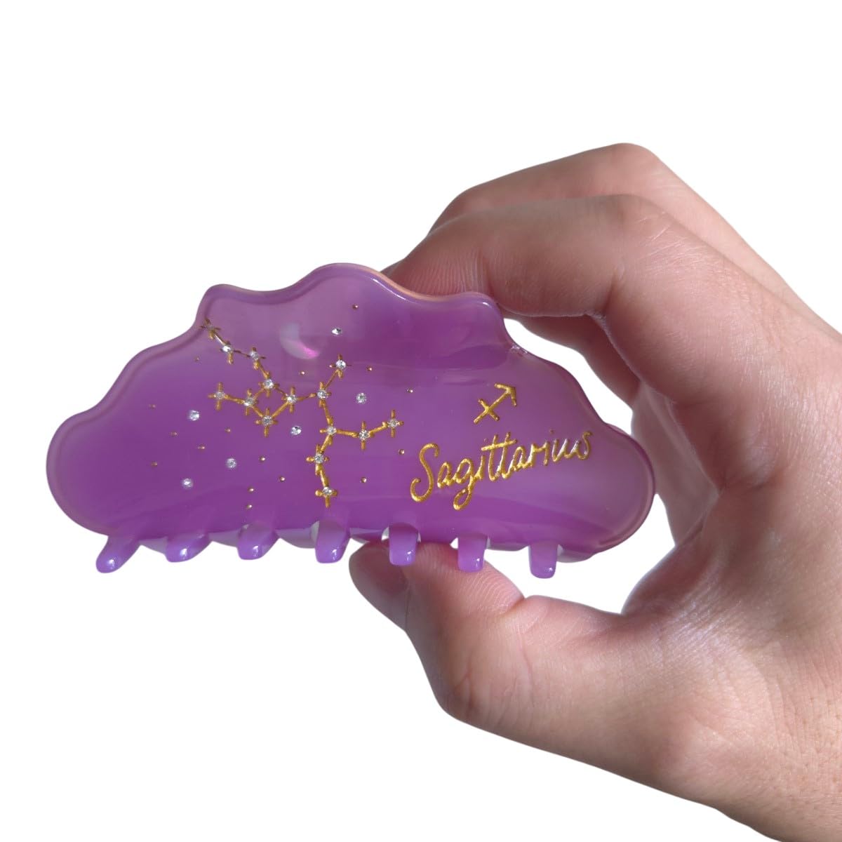 Fantasy Sagittarius Sign Hair Clips,Novelty Acetate Claw Clip,Zodiac Hair Clips for Women,Purple