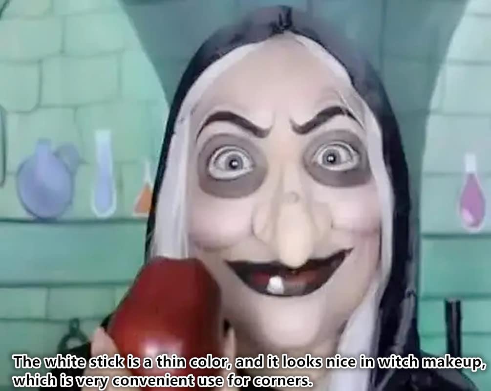 Go Ho Clown White Cream-Blendable Stick - Eye Black Stick,Face Body Paint Professional SFX Makeup,Safe Facepaint&Lip Smacking White Foundation Makeup