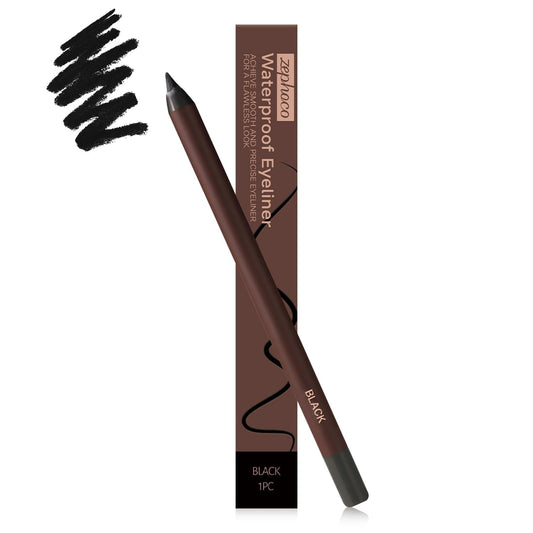 24 Hr Waterproof Eyeliner Duo Sharpenable Eye Pencil, 2025 New Persona Eyeliner Pencil Waterproof, No Smudging, No Fading, Long-Wearing, Smooth and Easy To Color (Black)