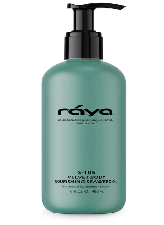 RAYA Velvet Body Nourishing Seaweed Oil 16 oz (S-105) | Hydrating and Nourishing Body Treatment | Made with Natural French Seaweed Oil, Vitamins, and Minerals