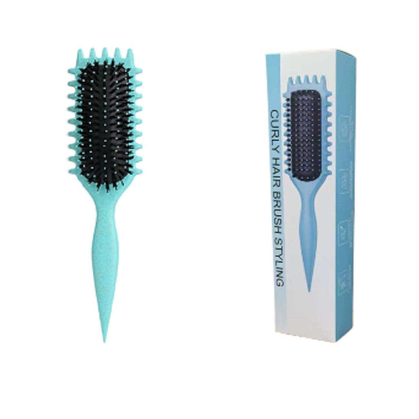 Green 1 piece Curl Defining Brush, Curly Hair Brush for Detangling Shaping and Defining Curls for Women, Men, girl and boy Hair.