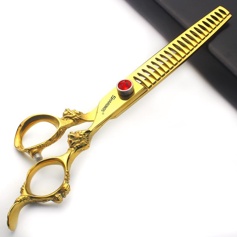 6/7/8/9 Inch Professional Slim Japanese Hairdressing Scissors Set for Men or Women (7 Inches, 2 Pieces-E)