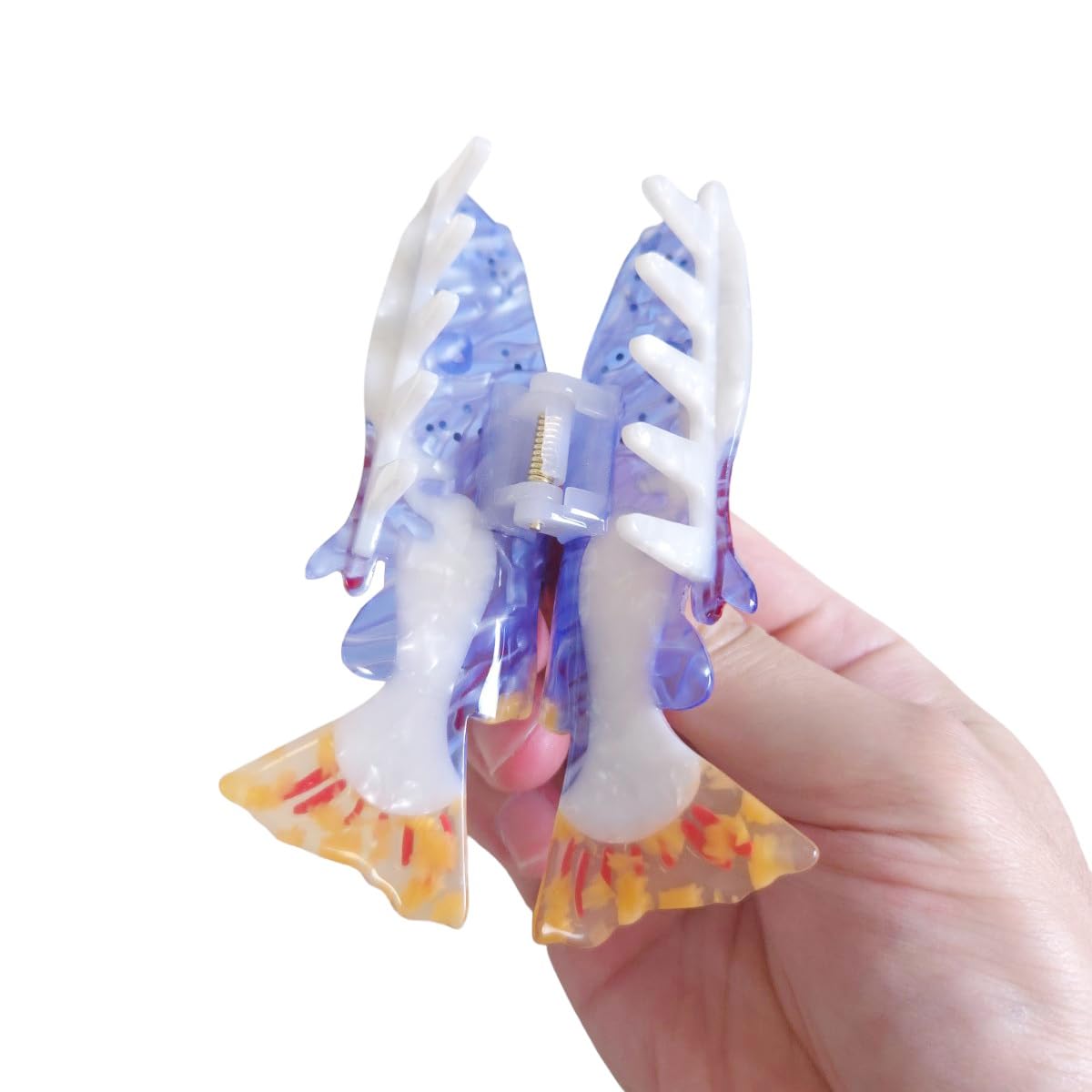 Fantasy Sea Blue Catfish Hair Clip,Acetate Claw Clips,Big Hair Clips for Women