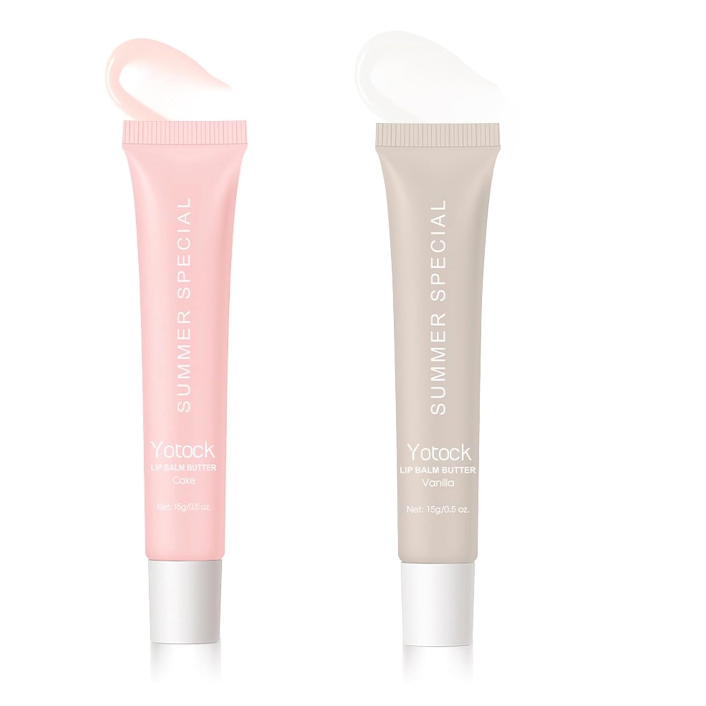 2 PCS Summer Lip Glossy Butter Balm Set, Tinted Lip Balm Long-Lasting Hydrating and Moisturizer, Glitter Lip Glossy Soften Dry Lips and Lip Care, Christmas, Birthdays Gifts for Women and Teen Girls