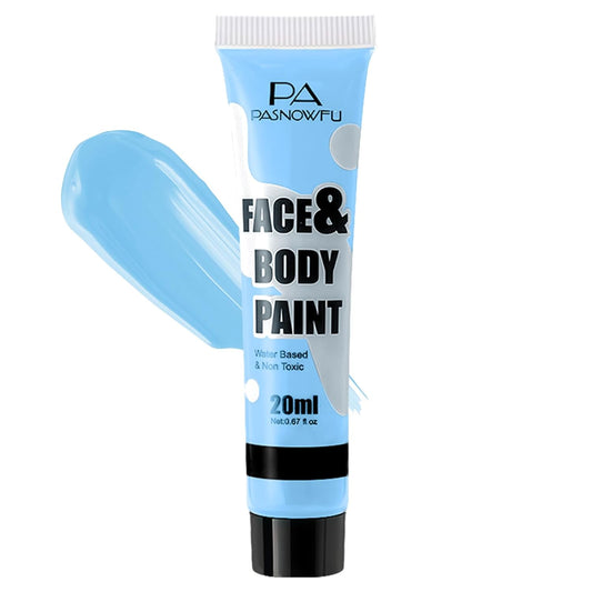 Light Blue Face Paint - Professional Water-Based Non-Toxic Body Painting for Avatar Sally Halloween SFX Cosplay, Highly Pigmented Washable paint for Costume Party Stage Performance