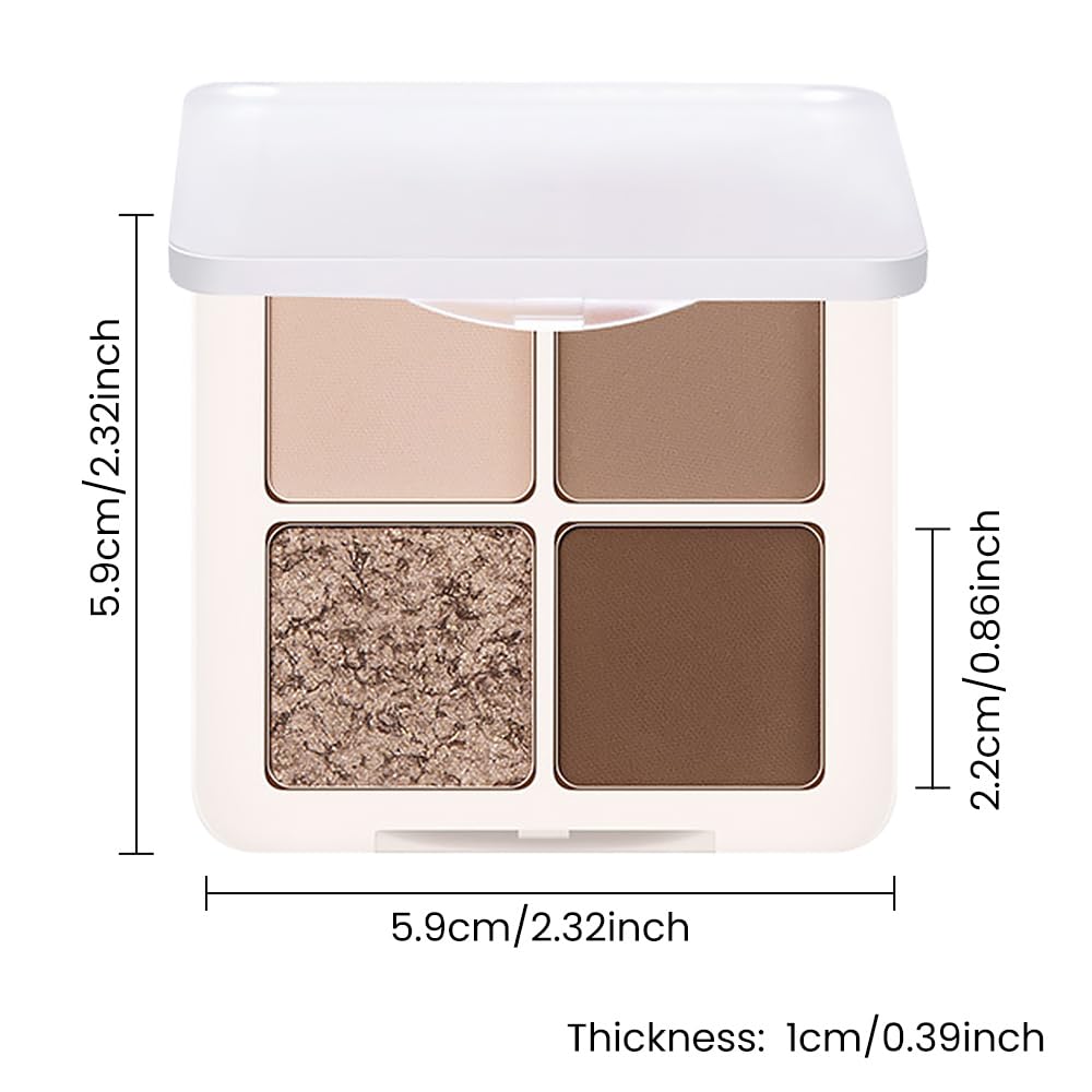 Eyeshadows Palette Makeup for Older Women, Neutral Nude Brown Eye Shadow, Powder Cream Glitter Matte Shimmer Quads Eyeshadow Palette, Long-lasting Pigmented Waterproof, sombras para ojos