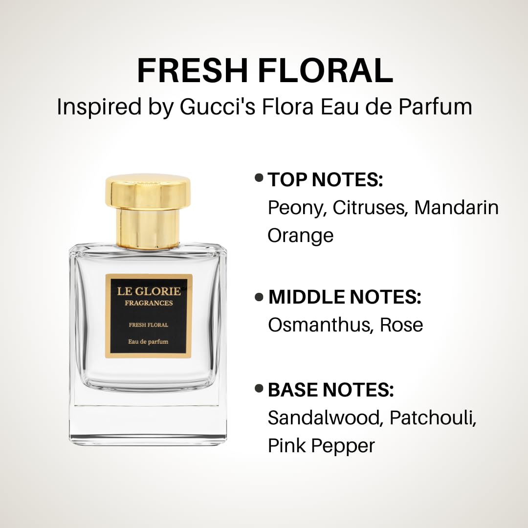 Inspired by G*cci Flora (Discontinued-Limited Edition) Eau de Parfum, Fresh Floral EDP, Long Lasting 12-14 Hours Perfume Spray for Women, All Skin Types - 1.7 oz 50ml