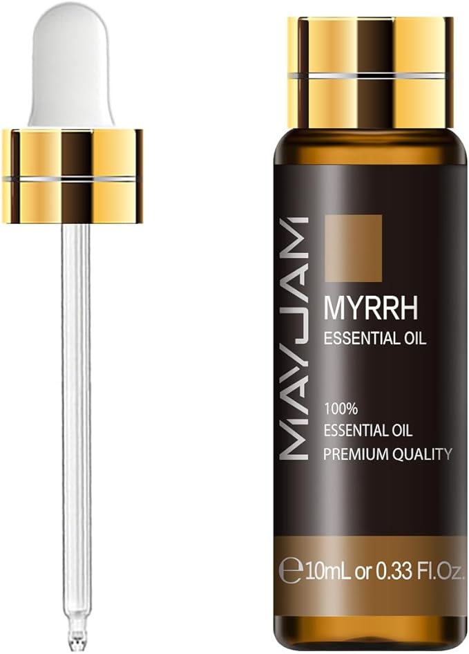 Myrrh Essential Oil, MAYJAM 10ML/0.33FL.OZ Premium Myrrh Oils for Soap Candle Making, Diffuser, Bedroom, Living Room, Office