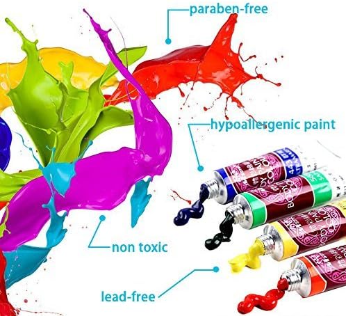 Face Paint Kit, 12 Colors Professional Painting Tubes, Non-Toxic & Hypoallergenic Body Paint Halloween Makeup, Rich Pigment (Great for Adult)