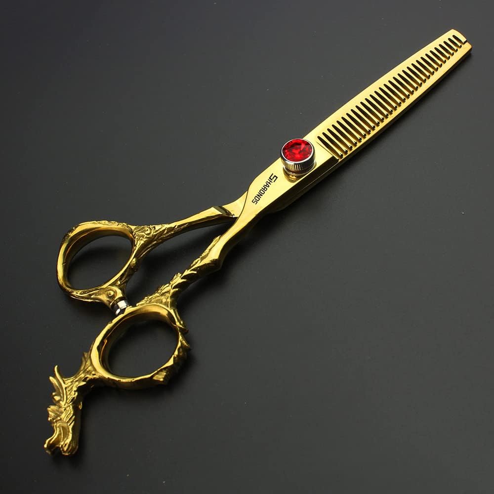 professional haircut scissors rose gold high hardness sharp 440c hairdresser hairstyle trim and hair sparse (6+7 inch 4pc)