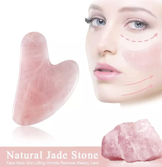 Face Roller Skin Care - Jade Roller Gua Sha Set, Rose Quartz Face Roller | Ultimate Facial Skin Care Products & Beauty Products Tools | Jade Facial Roller for Face and Eye Massager