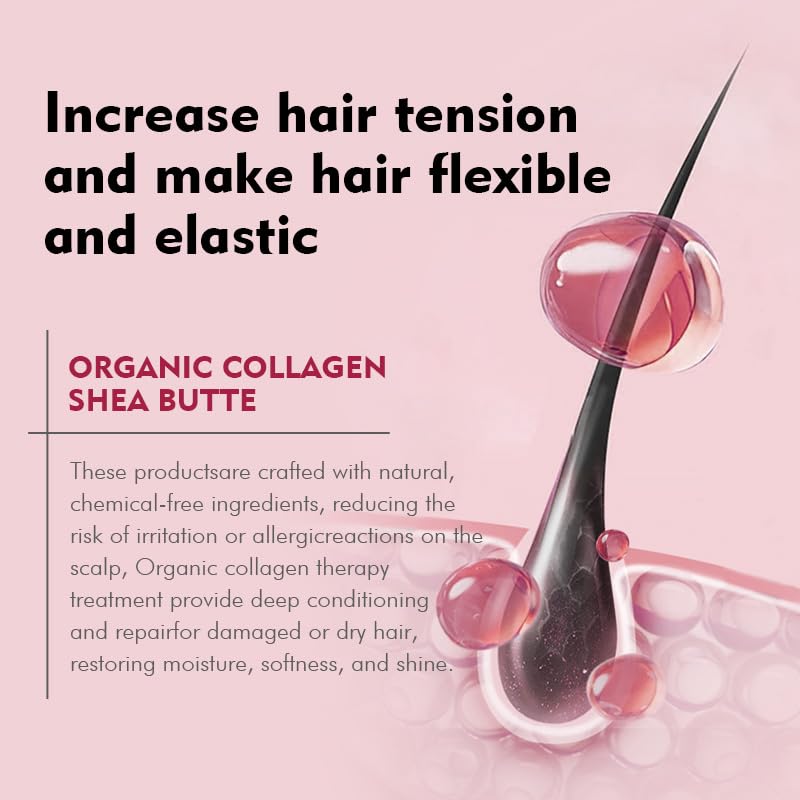 Ecolchi Collagen Hair Mask Deep Repair Conditioning Collagen Shea Butter Hair Treatment for Dry and Damaged Hair All Hair Types 18.6 oz 550ml