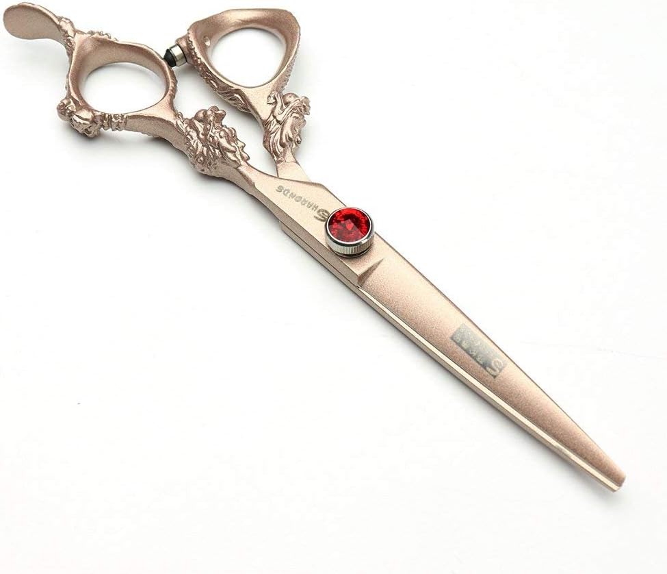 Professional Japanese Hair Scissors - 440C Stainless Steel/Rose Razor Edge (6-inch, 2pc Set) with Gift Scissors Bag