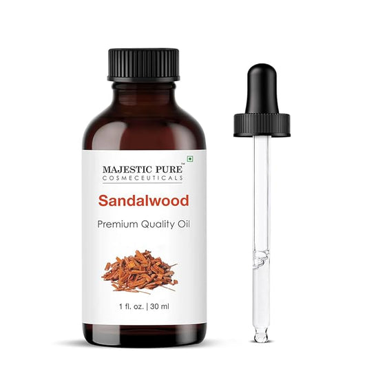 MAJESTIC PURE Sandalwood Essential Oil | 100% Pure and Natural Sandalwood Oil | Premium Grade Essential Oils for Hair Care, Home Diffusers, Skin, Aromatherapy, Massage and Humidifiers | 1 Fl Oz