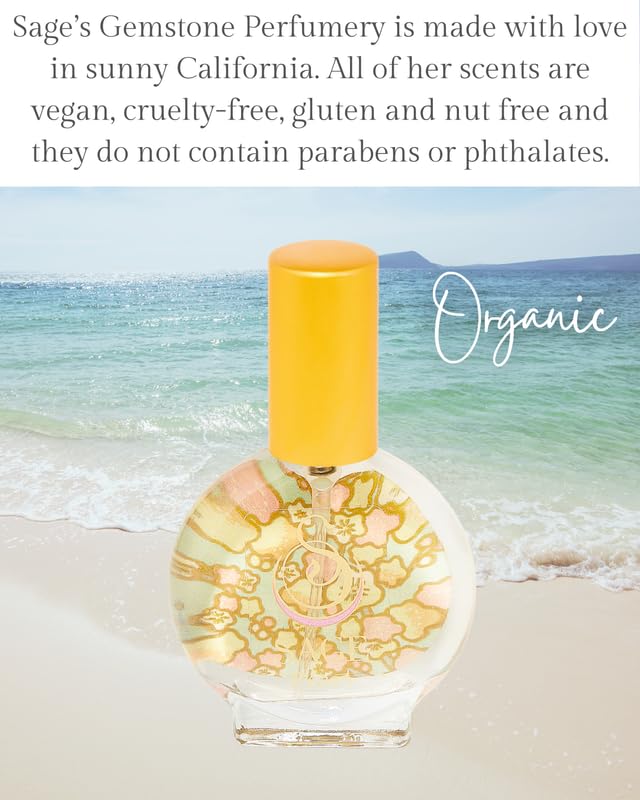The Sage Lifestyle Pearl Organic Luxury Perfume Mini Spray, Sandalwood, Vanilla, Musk, Luxury Long Lasting Scent, Vegan & Cruelty Free, Made in USA, 1/2 oz Travel Size Perfume