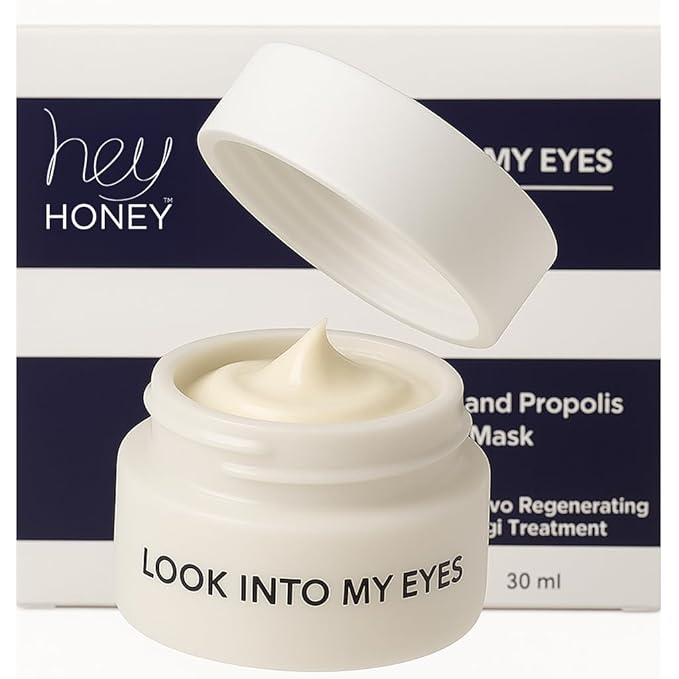 Hey Honey Look Into My Eyes Retinol, Peptide & Propolis Eye Mask for Wrinkle Reduction, Fine Line Smoothing Hydration Overnight Firming Under-Eye Treatment for Brighter, Youthful-Looking Eyes | 1 Oz
