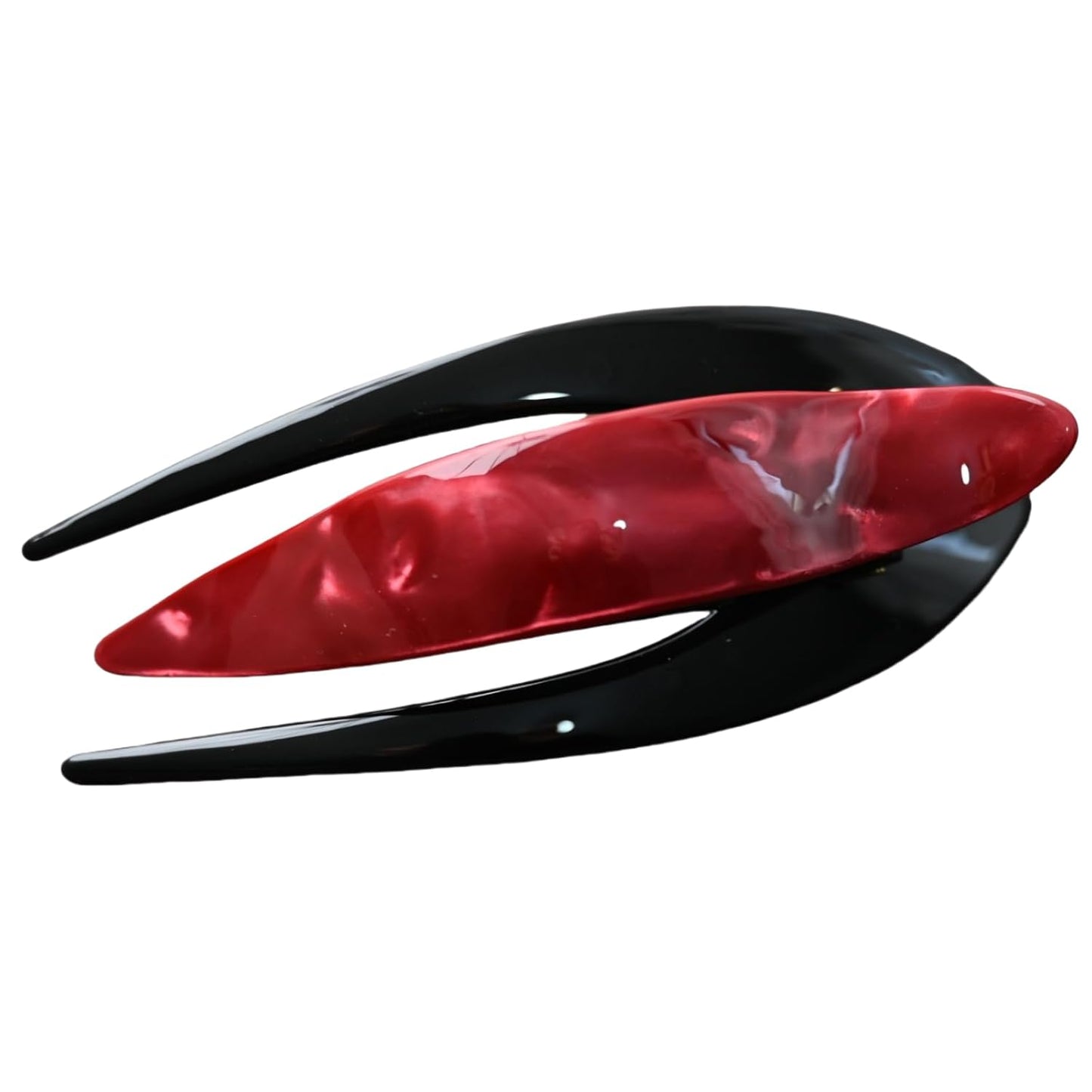 Handmade Celluloid French Design Tortoise Shell Barrettes Side-slide Opening Duck Luxury Fashion Accessories Hair Clip Claw for Women (red)