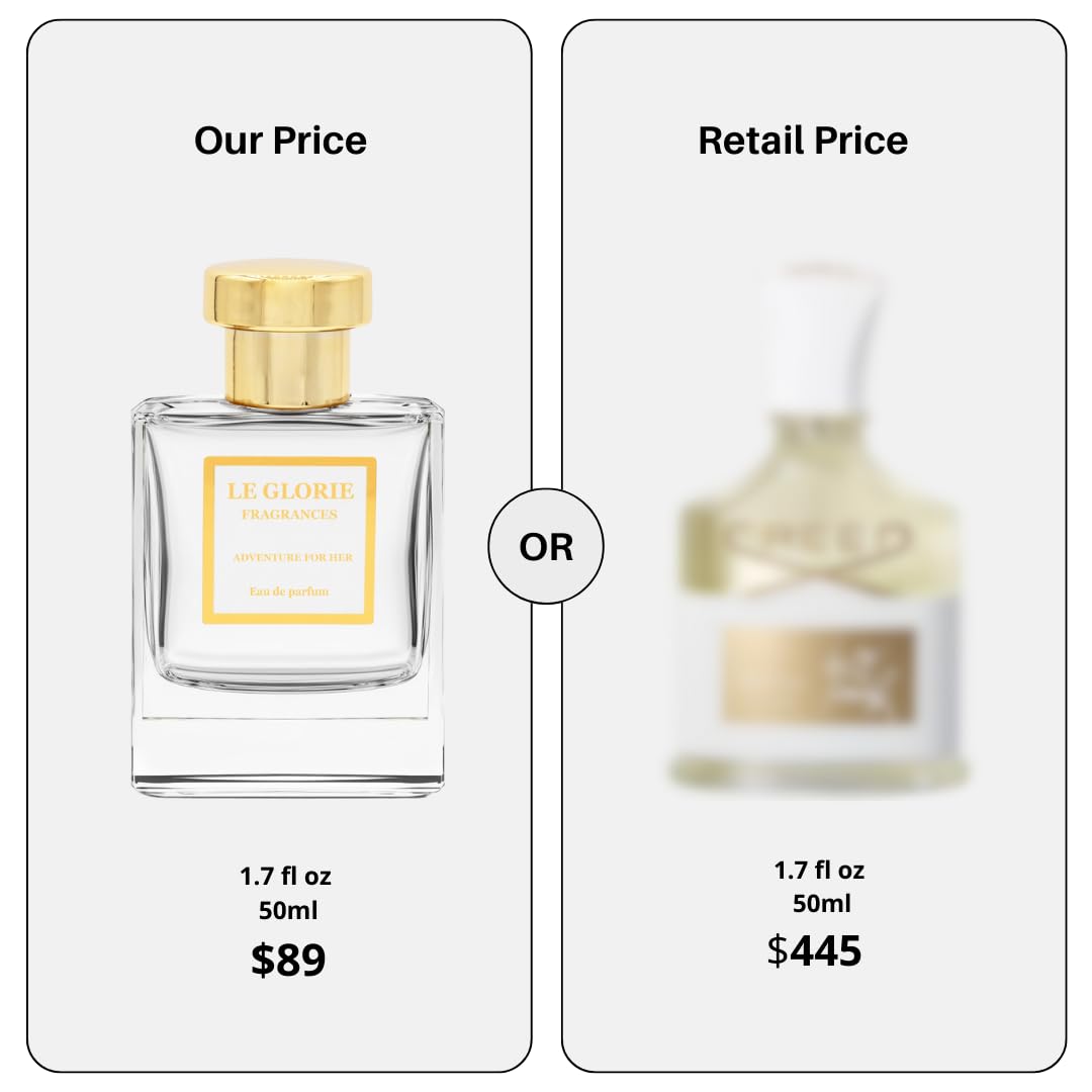 Inspired by Aventus for Her, Adventure for Her EDP, Long Lasting 12-14 Hours Perfume Spray for Men, Women, All Skin Types, Cruelty Free - 0.33 oz 10ml