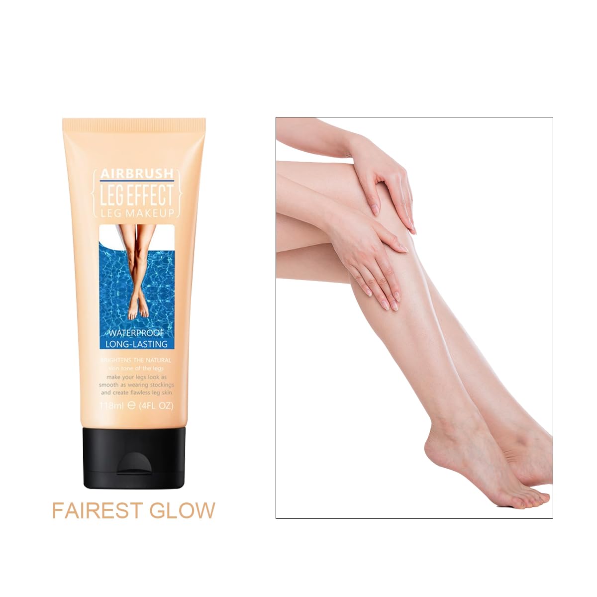 Leg Makeup for Women,4 Oz Leg Makeup Waterproof No Transfer-Easy Application,Flawless and Long Lasting,Legs Vein Cover up Lotion,Body Scar Cover up Lotion,Legs Concealer (Fairest Glow, 1 Pcs)