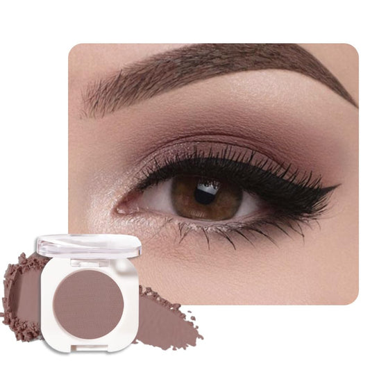 Light Cocoa Matte Single Eyeshadow, Lightweight Blendable Mini Eye Shadow for Older Women, Monochrome Eyeshadow Palette Makeup Pigmented Waterproof, Vegan & Cruelty-Free, 18