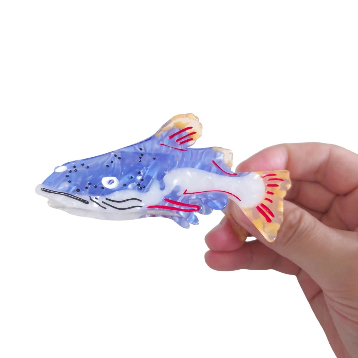 Fantasy Sea Blue Catfish Hair Clip,Acetate Claw Clips,Big Hair Clips for Women