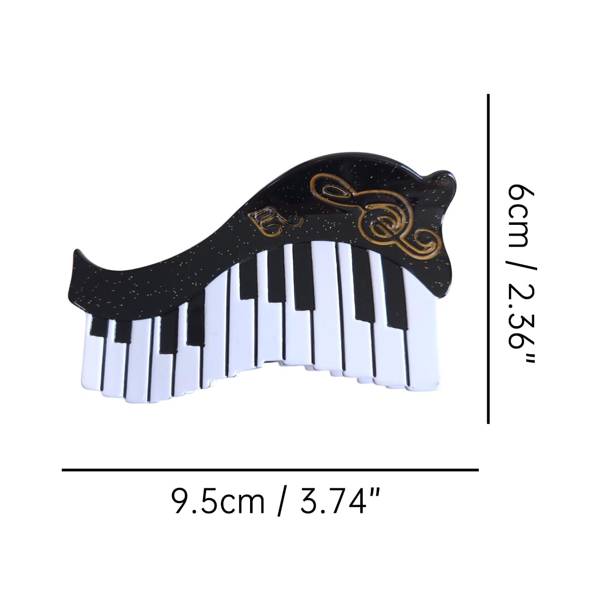 Novelty Piano Instrument Hair Clip,Acetate Claw Clips,Funny Hair Clips for Women