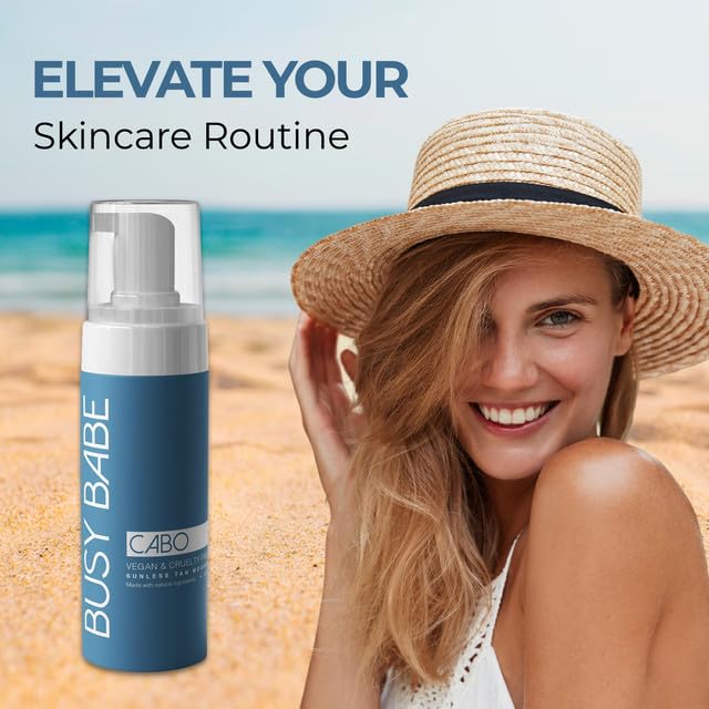 CABO Tanning Mousse Self Tanner - Achieve a Gorgeous, Flawless Tan, Sun-Kissed Glow for All Skin Types and Tones, Sunless Tanning Mousse for Undertone (DARK BRONZE 200ml)