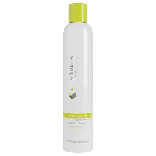 GREAT CLIPS Solutions Buildable Hairspray, 10oz | Protects Against Humidity | Provides Long-Lasting Hold & Shine | For All Hair Types